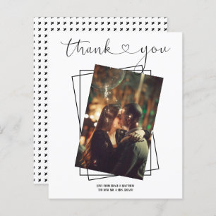 Thanks Typography Photo Personalised Wedding Card