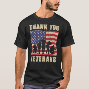 Thanks Veterans American Flag Patriotic Men Women T-Shirt