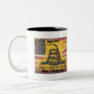 Thanks Vets Because of You We're Free Two-Tone Coffee Mug