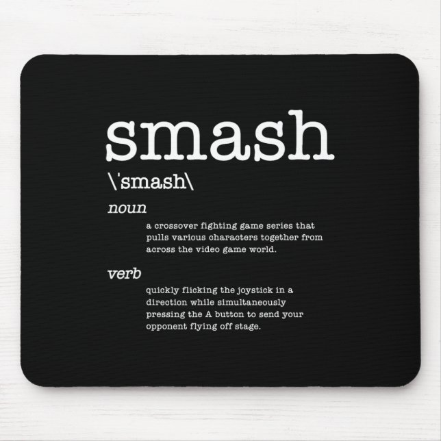 Thanks Videogames Smash Definition Video Game  Mouse Pad (Front)
