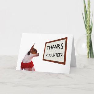 Thanks Volunteer Cat or Dog Paw Print, Shelter Thank You Card