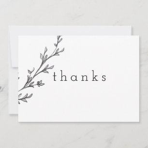 Thanks Watercolor Leaf Thank You Card