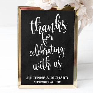 Thanks Wedding Chalkboard 13x19 Sign