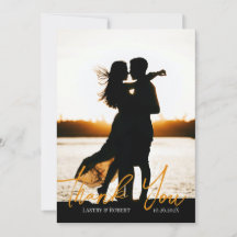 Thanks Wedding Flat Thank You Card