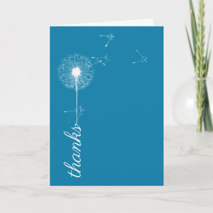 Thanks White Dandelion with Seedlings Card