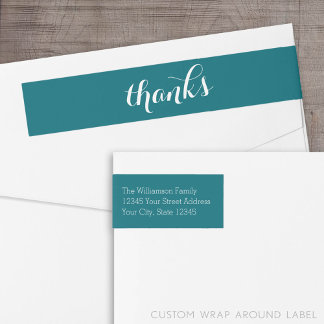 Thanks with Custom Family Blue Wrap Around Label