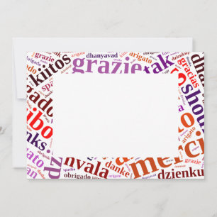 Thanks word cloud thank you card