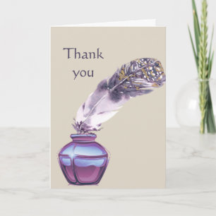 Thanks Writer Writing Author Feather Pen Scripture Card