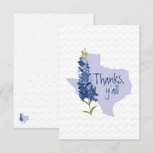Thanks Y'all Bluebonnet Texas Thank You Card