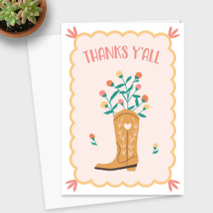 "Thanks Y'all" Western Thank You Card
