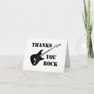 Thanks You Rock Black&whiteThank You Note card