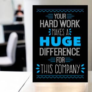 Thanks, Your Hard Work Makes Huge Difference Thank You Card