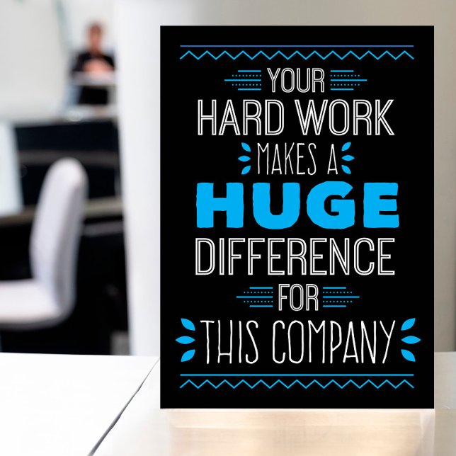 Thanks, Your Hard Work Makes Huge Difference Thank You Card (Creator Uploaded)