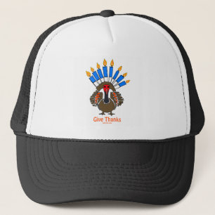 Thanksanukkah Thanksgivukkah turkey menorah gift Trucker Hat