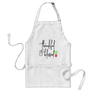 Thanksful and Blessed Kitchen Apron with Pockets