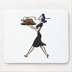 thanksgiving 1950s goth housewife mouse pad