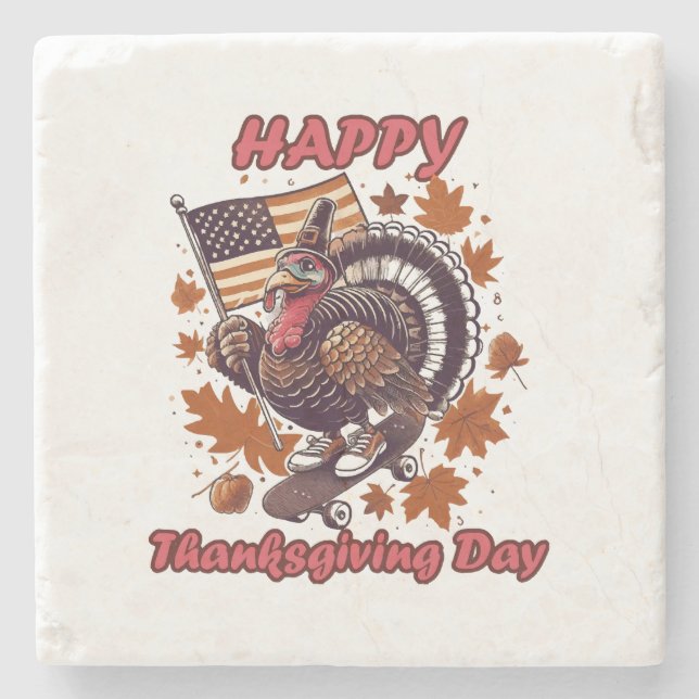 Thanksgiving 2023  stone coaster (Front)
