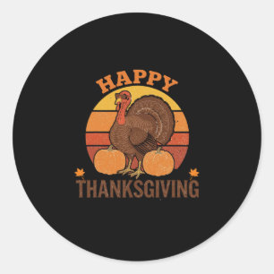Thanksgiving 2025 Family Matching Funny Retro Turk Classic Round Sticker