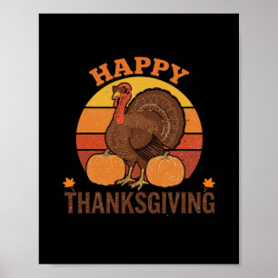 Thanksgiving 2025 Family Matching Funny Retro Turk Poster