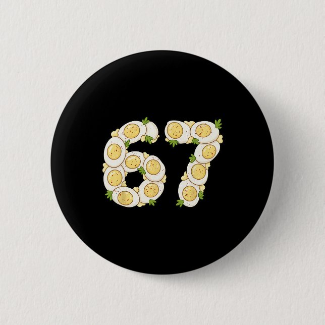 Thanksgiving 67 Deviled Eggs Funny Six Seven Devil 6 Cm Round Badge (Front)