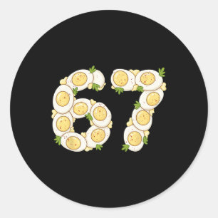 Thanksgiving 67 Deviled Eggs Funny Six Seven Devil Classic Round Sticker
