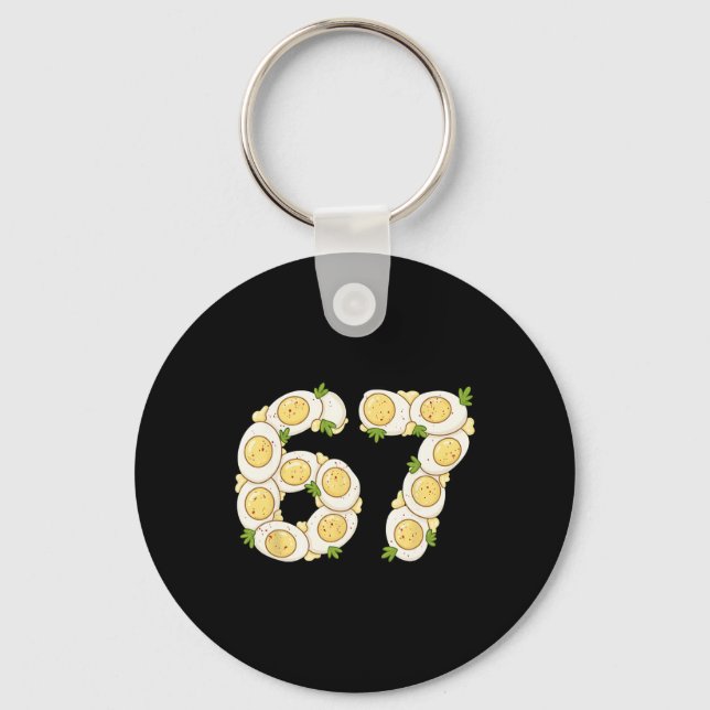 Thanksgiving 67 Deviled Eggs Funny Six Seven Devil Key Ring (Front)