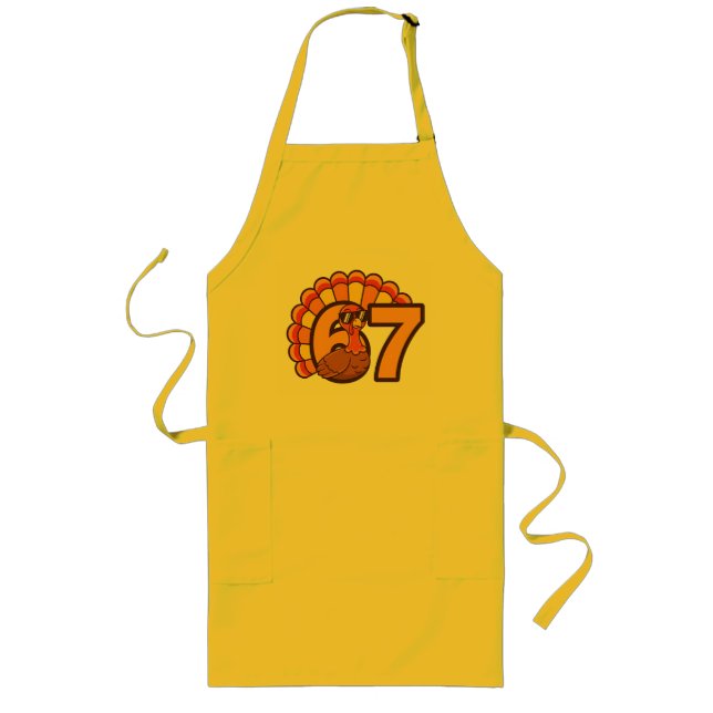 Thanksgiving 67  Retro  Vibes Long Apron (Front)