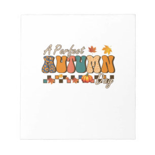 Thanksgiving A Perfect Autumn Day Retro Vintage Notepad