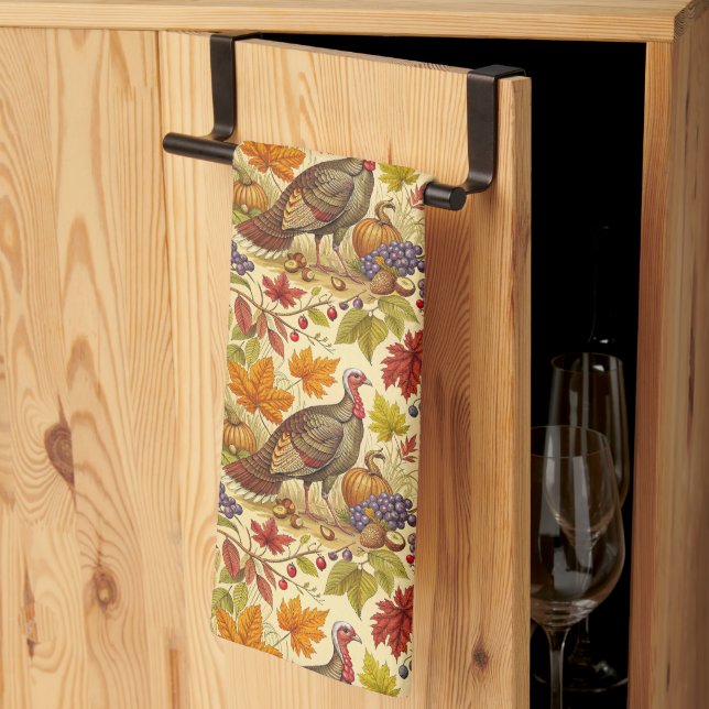 Thanksgiving Abundance Tea Towel (Thirds Fold)
