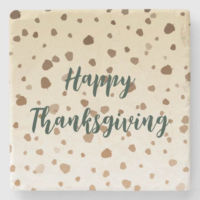 Thanksgiving Acorns Stone Coaster (Front)