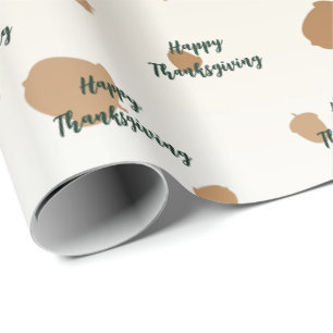 Thanksgiving Acorns Wrapping Paper