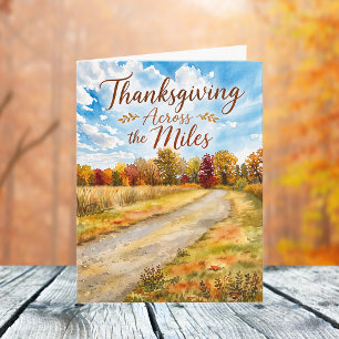 Thanksgiving Across the Miles Autumn Country Road Card