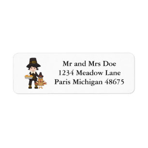 Thanksgiving Address Labels/Pilgrim Return Address Label