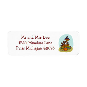 Thanksgiving Address Labels/Turkey Return Address Label