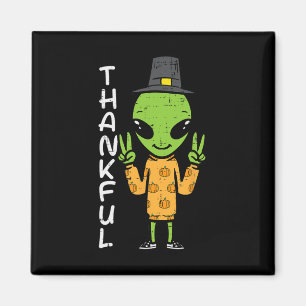 Thanksgiving Alien Thankful Funny Fall Space Men B Magnet