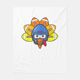 Thanksgiving American Football Youth Shirt, Turkey Fleece Blanket
