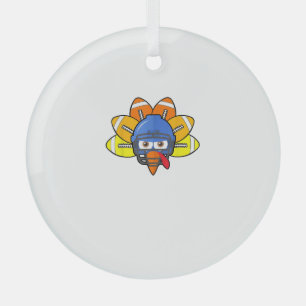 Thanksgiving American Football Youth Shirt, Turkey Glass Tree Decoration