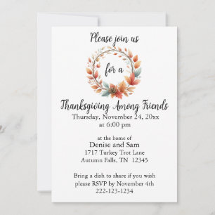 Thanksgiving Among Friends Invitation