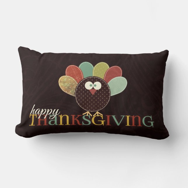 Thanksgiving AND Autumn with Monogram Lumbar Cushion (Front)