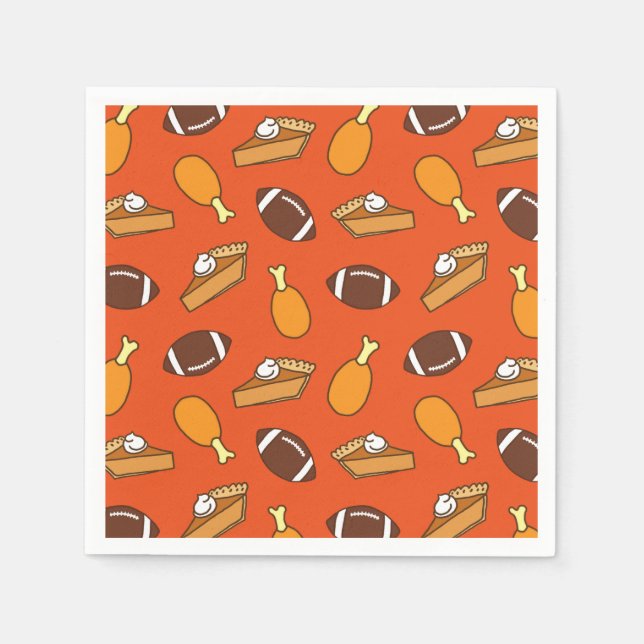 Thanksgiving and Football Pattern Napkin (Front)
