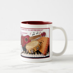 Thanksgiving and Praise Musical Instruments Two-Tone Coffee Mug