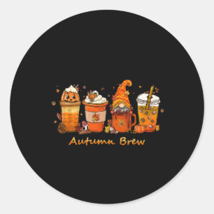 Thanksgiving Autumn Brew Fall Coffee Pumpkin Spice Classic Round Sticker