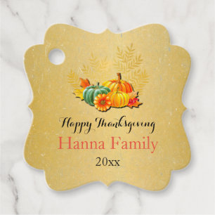 Thanksgiving Autumn Fall Maple Leaves and pumpkins Favour Tags