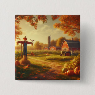 Thanksgiving/Autumn/Fall on the farm 15 Cm Square Badge