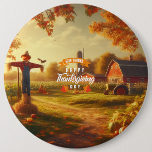 Thanksgiving/Autumn/Fall on the farm 6 Cm Round Badge