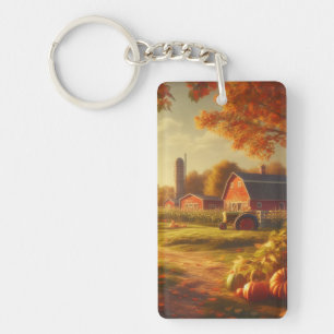 Thanksgiving/Autumn/Fall on the farm Key Ring