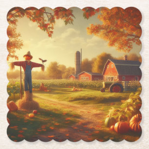 Thanksgiving/Autumn/Fall on the farm Paper Coaster