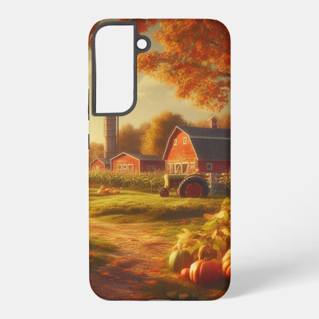 Thanksgiving/Autumn/Fall on the farm Samsung Galaxy S22+ Case (Back)