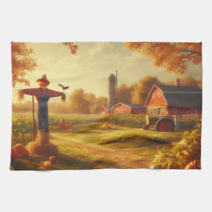 Thanksgiving/Autumn/Fall on the farm Tea Towel