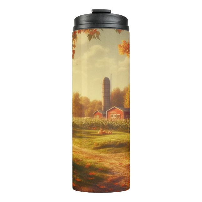 Thanksgiving/Autumn/Fall on the farm Thermal Tumbler (Front)